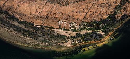 horseshoe bend aerial photography of mountains and trees page